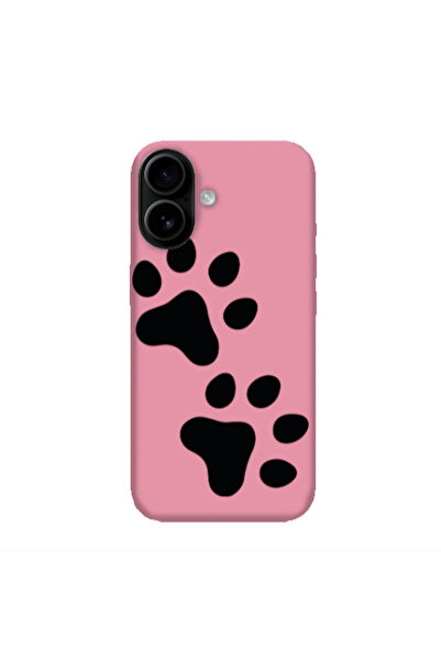 Other Apple Iphone 16 plus Paws Pink Colored Silicone TPU Θήκη