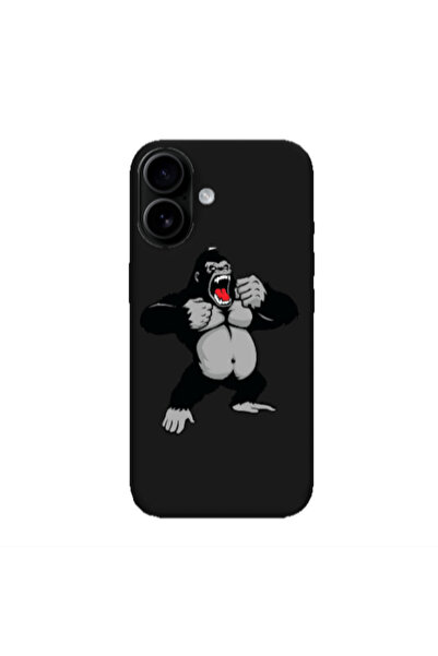 Other Apple Iphone 16 plus Angry Gorilla2 Black Colored Silicone TPU Θήκη