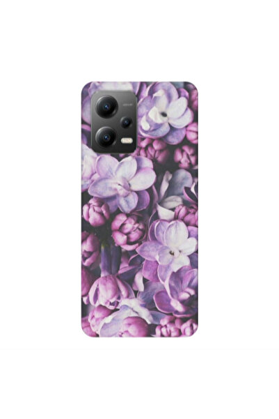 Other Xiaomi Poco X5 Purple Flowers Transparent Silicone TPU Θήκη