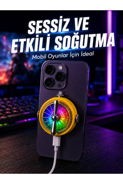 Epilons Manyetik Telefon Soğutucu Rgb Fanlı Mobil Oyun Soğutucusu