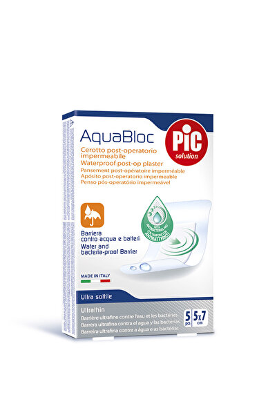 Pic Aquabloc 5x7 εκ. 5 τεμάχια Αποστειρωμένη Αδιάβροχη Αυτοκόλλητη Γάζα