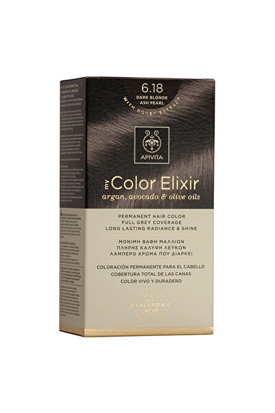 Apivita My Color Elixir Μόνιμη Βαφή Μαλλιών N6.18 Σκούρο Ξανθό Άμμου