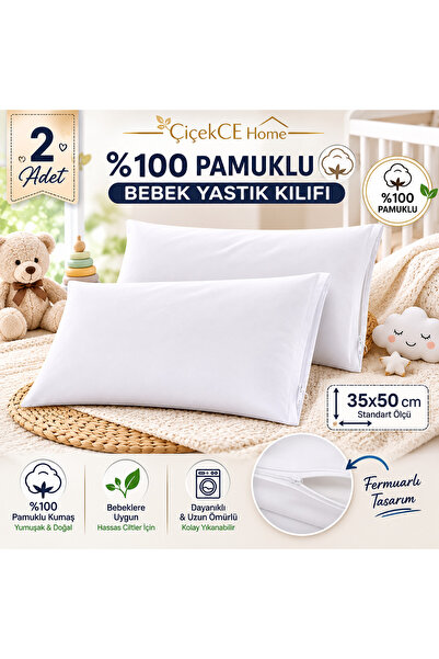 Bebek Yastık kılıfı %100 pamuklu kılıf 35x50 cm 2 adet