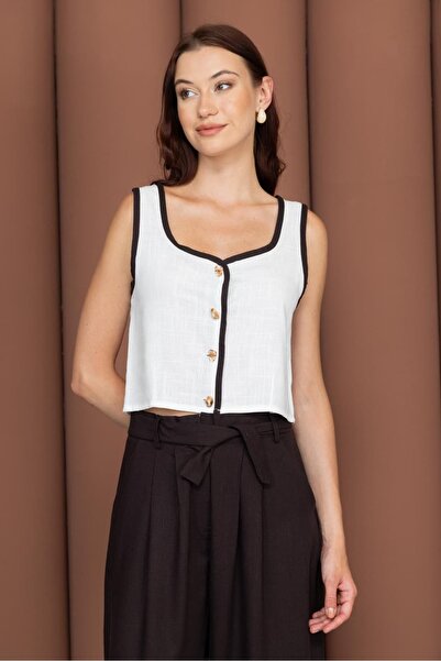 Buly Linen Piping Vest