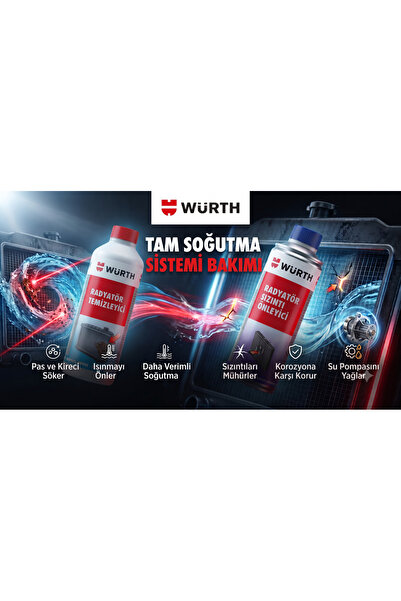 Würth Radyatör Temizleme ve Sızıntı Önleyici Onarım Seti (2'li Bakım Paketi)