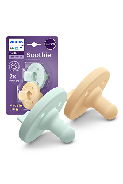 Philips Avent Soothie Emzik, %100 Silikon, 0-3 Ay, BPA İçermez, Yeşil & Sarı,...