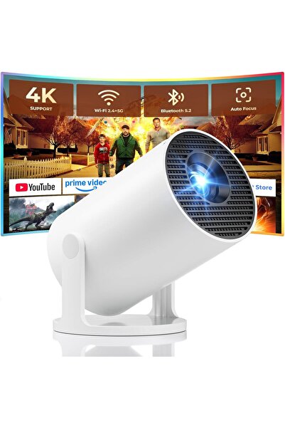 Zoom Plus Mini 4K Projector, Portable Projector with Wifi and Bluetooth, Buil...