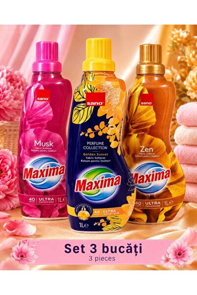 Sano Set 3 x Maxima Balsam de Rufe Ultra Concentrat 1 L – Musk, Golden Sunset...