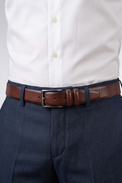DETECTOR Special Design Men's Black 100% Genuine Napa Leather Classic Belt