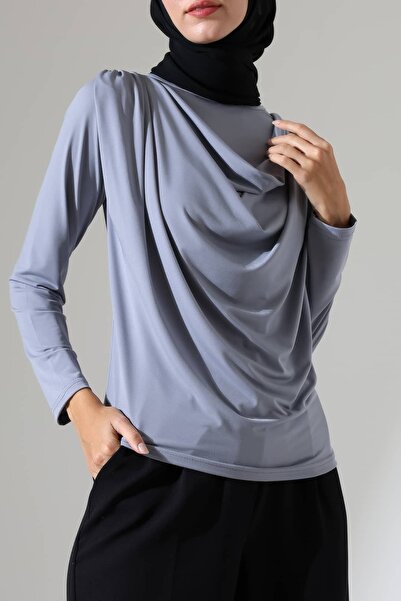 Sabr Women's Sandy Degaje Collar Long Sleeve Blouse