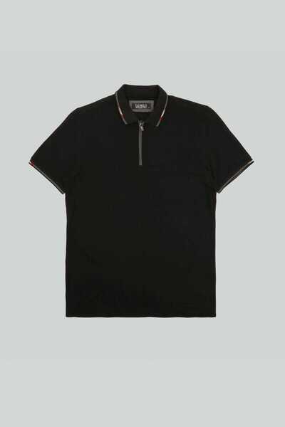 THEWILDWALKING Men's Pique Half Zip Polo Neck T-Shirt