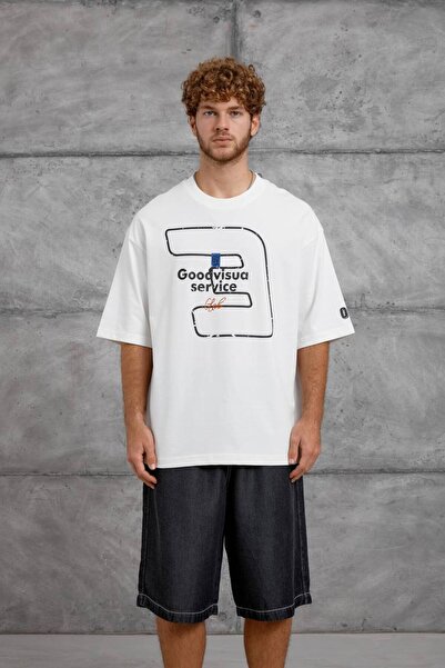 da collection Men's Oversize Crew Neck Cotton T-Shirt