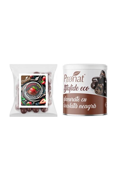 Pronat Συσκευασία Bio Delicii: Φράουλες επικαλυμμένες με μαύρη σοκολάτα + Στα...