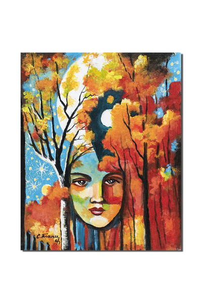 artnova Модерна ръчно рисувана картина, Размисъл, 50x40см маслена на платно, ...