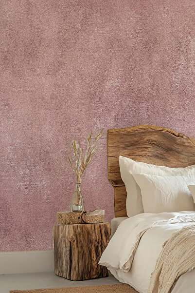 dreamwall İtalyan Sıva Rose Tekstür Desenli Tek Parça Tekstil Duvar Kağıdı