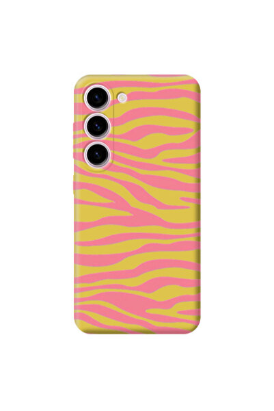 Other Samsung S23 Plus Pink Zebra Yellow Colored Silicone TPU Θήκη