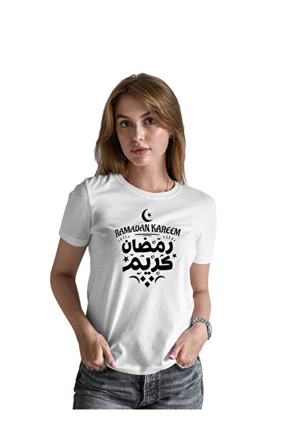 Generic عالم الموضة تيشرت قطن بطباعة عالية الجودة بتصميم رمضان