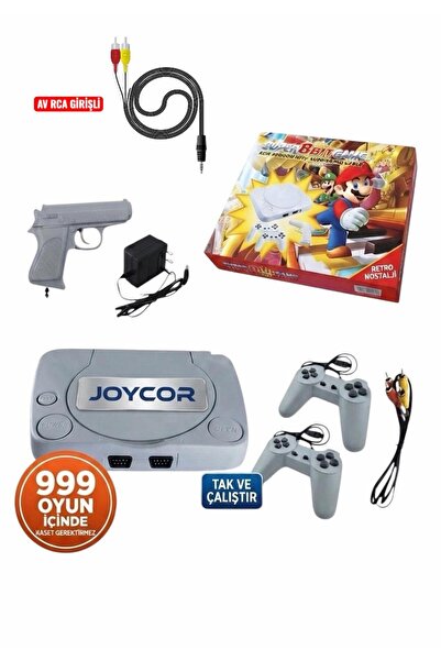 JOYCOR Süper 8 Bit Retro Oyun Konsolu - 999 Oyunlu - AV RCA Bağlantılı Nostal...