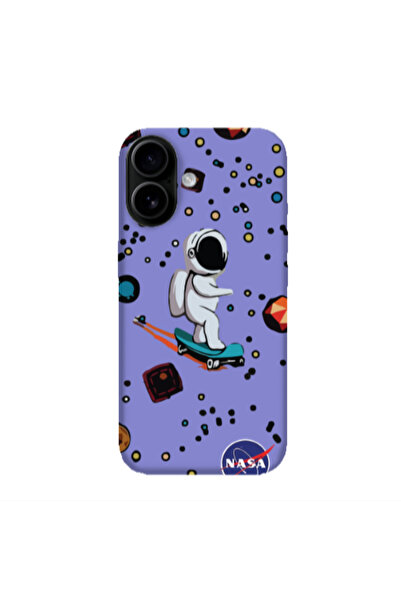 Other Apple Iphone 16 plus Astronaut with skateboard Purple Colored Silicone ...