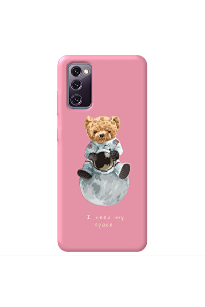 Other Samsung S20 FE Bear in space Pink Colored Silicone TPU Θήκη