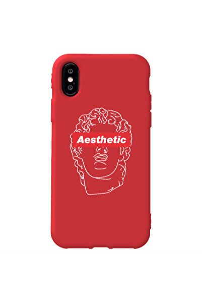 Other Apple iPhone Xs Aesthetic Red Colored Silicone TPU Θήκη