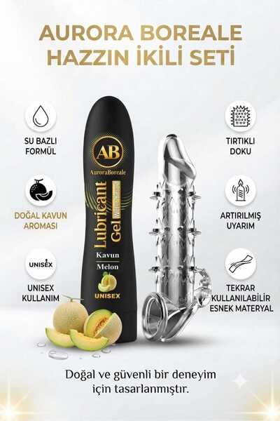 AuroraBoreale Premium Kavunlu Kayganlaştırıcı Tırtıklı Tekrar Kullanılabilir ...