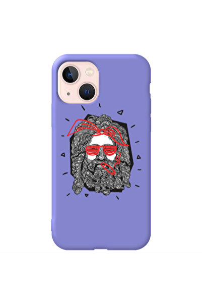 Other Apple iPhone 13 Cool glasses Purple Colored Silicone TPU Θήκη