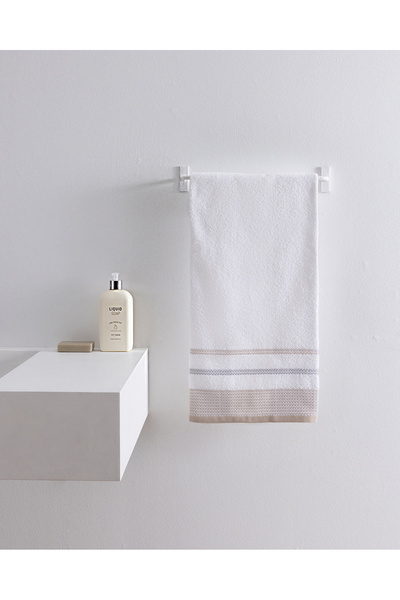 Madame Coco Luth Cotton Face Towel - Beige/Grey - 50X70 cm