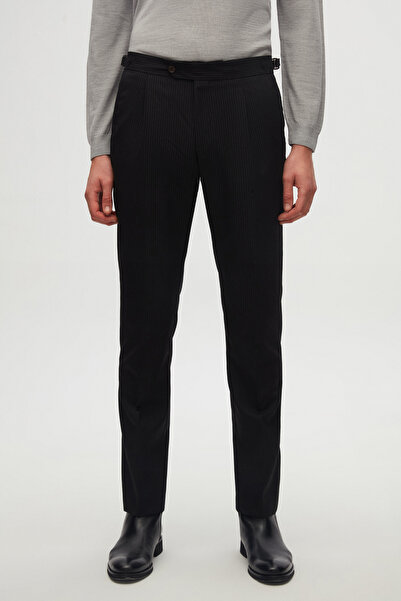 Damat Slim Fit Siyah Yünlü Kumaş Pantolon
