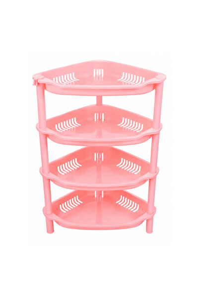 Lacoz 4 Tier Plastic Corner Storage Rack- Space Saving Multi-Purpose Organize...