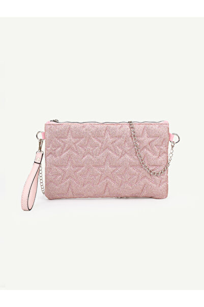Mojeva Women's Starry Glitter Chain Strap Portfolio & Clutch Bag