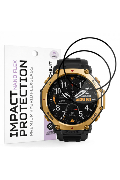 Techsuit Folie Protectie Nano Flex pentru Amazfit T-Rex 3 Pro 48mm, Set 2 buc...