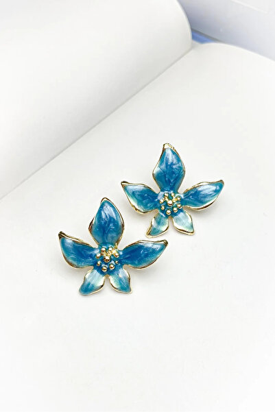 roshel Flower Design Gold Color Earrings