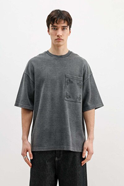 VAMOSCLO Oversize Printed T-Shirt Black
