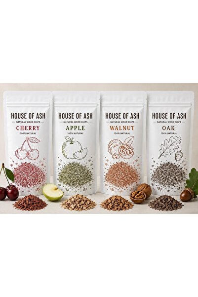 House of Ash 4'lü Set ( kiraz , elma , ceviz , meşe ) Fümeleme Ve Tütsüleme T...