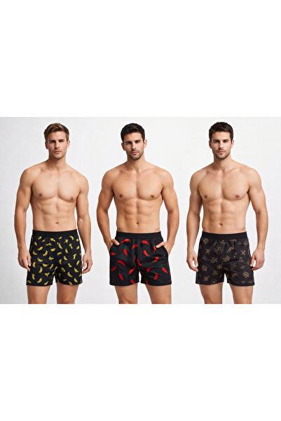 Berrak Patterned Cotton Men's Boxer Shorts 3-Pack