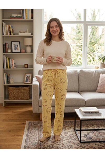 JUMALLİ Women's Cotton Pajama Bottoms with Tie Detail
