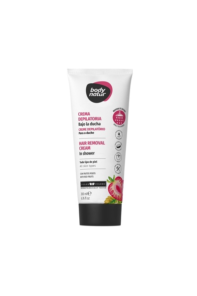 Body Natur Shower depilatory cream for all skin types, with red fruits, 200 ml,