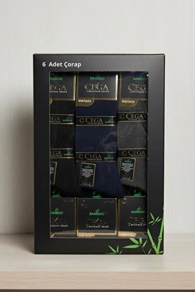 Generic Brand Çega Bamboo Men's Socks Assorted Colors 6 Pieces Mariposa Secret