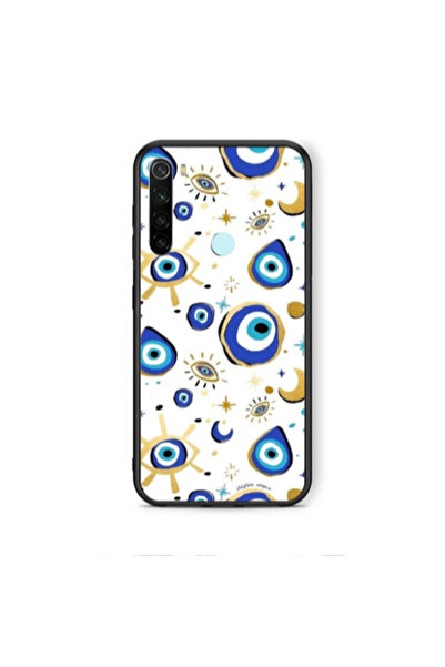 Other Xiaomi Redmi Note 8 Gold evil eye beads Black Glossy Θήκη