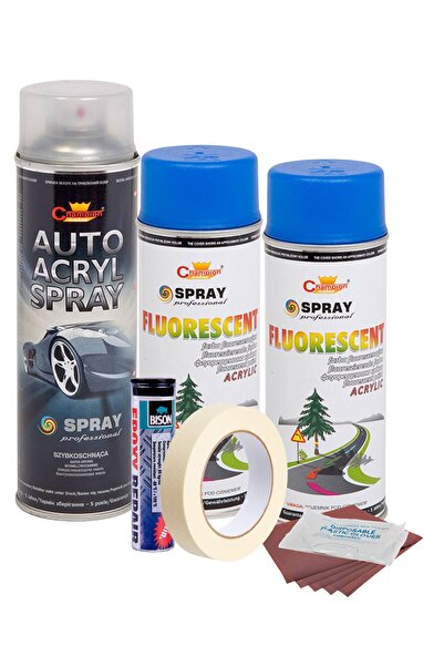 Avex Kit complet pentru repararea și vopsirea roților în albastru fluorescent...