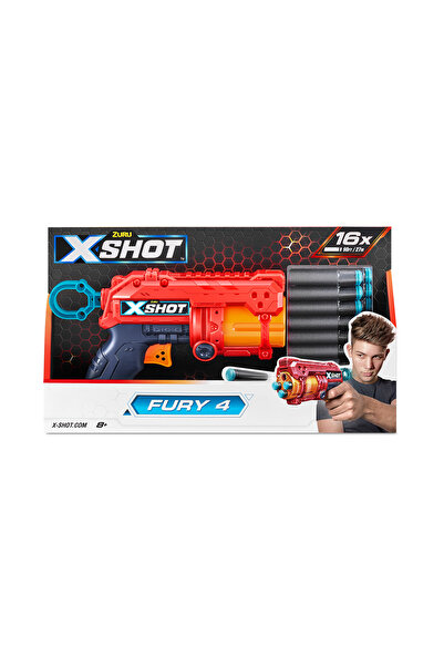 X-Shot | Blaster Excel Fury 4 | Arma de Jucarie cu 16 Proiectile