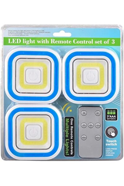 Generic Wireless LED Cabinet Lights with Remote & Touch Control - Set of 3