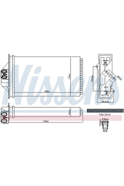 Nissens Calorifer Caldura Incalzire Habitaclu CHRYSLER VOYAGER 4