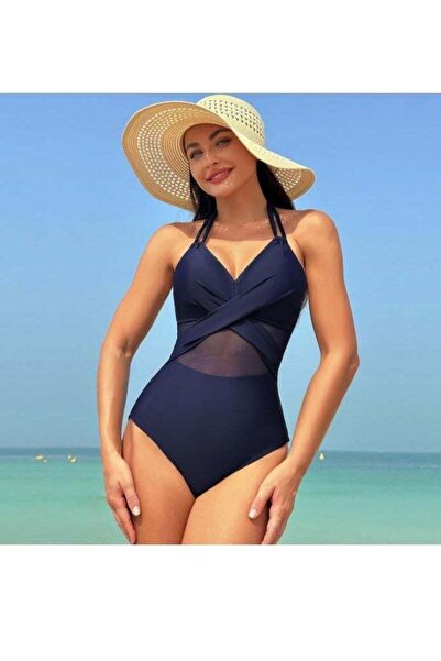 Aethvive Women's One Shoulder Slimming Mesh Swimsuits Breathable Backless One...