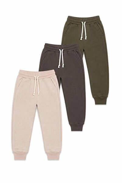 YİGİT BUTİK Boys' 3-Piece Jogger Sweatpants 4-12 Years Old Elastic Waist Lace...
