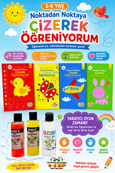 0-6 Yaş Yayınları I'M Learning by Drawing Dots to Dots Set - 4 Books, Suitabl...