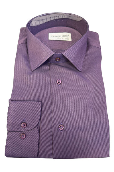 OEM Camasa barbati mov, cu maneca lunga, slim fit, bumbac-poliester, marimea ...