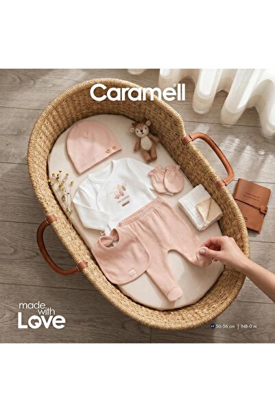 ALTINTAŞ BABY Caramell Moving Car 5-Piece Hospital Release Bodysuit Set