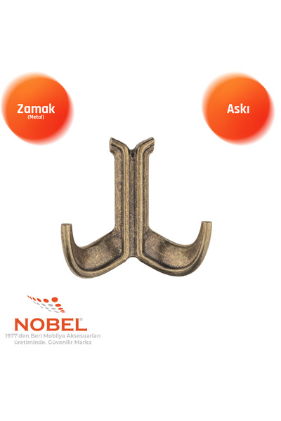Nobel Marmaris Lüks Askı, Metal, Vestiyer Askı, 85 gr, Dolap Askılık, Duvar A...